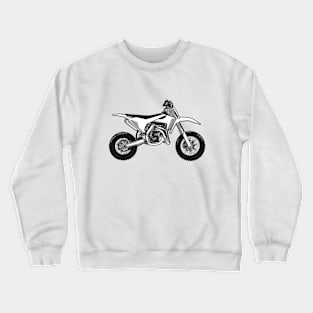 Motocross // print // black white and grey motorcycle Crewneck Sweatshirt